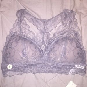 Aeropostale light gray lace racerback bralette